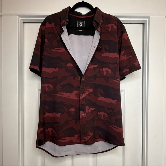Fried Denim Other - Men's Bold Red Camo Button Down Shirt